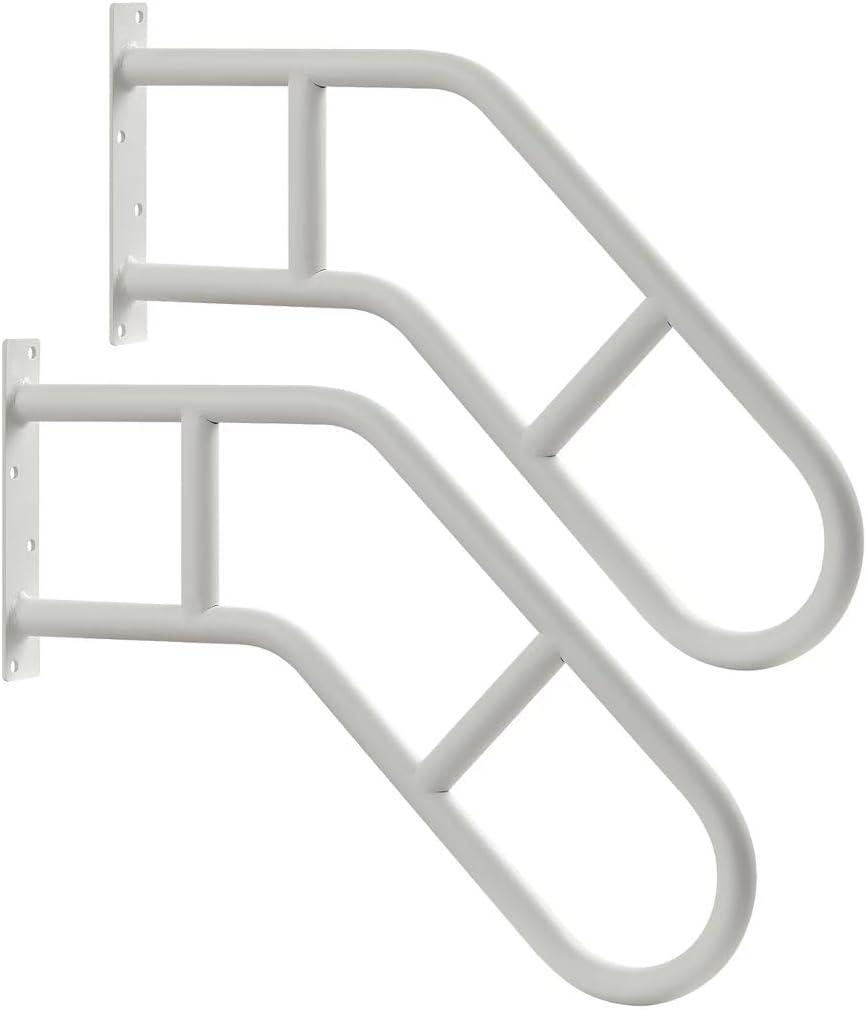 Hand Rails for Outdoor Steps & Elderly (Max 800LBS),U-Shape Wall Mount Stair Railing, Porch, Deck & Garden Grab Bar, Safety Handle for Garage, 2 Pack