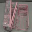 Liuoud 5 Pack Shower Caddy Organizer Rack Shelf for Inside Shower, Adhesive Bathroom Wall Storage Basket Rustproof Stainless Steel Shampoo Holder, Girly Bathroom Accessory Decor Set, Pink