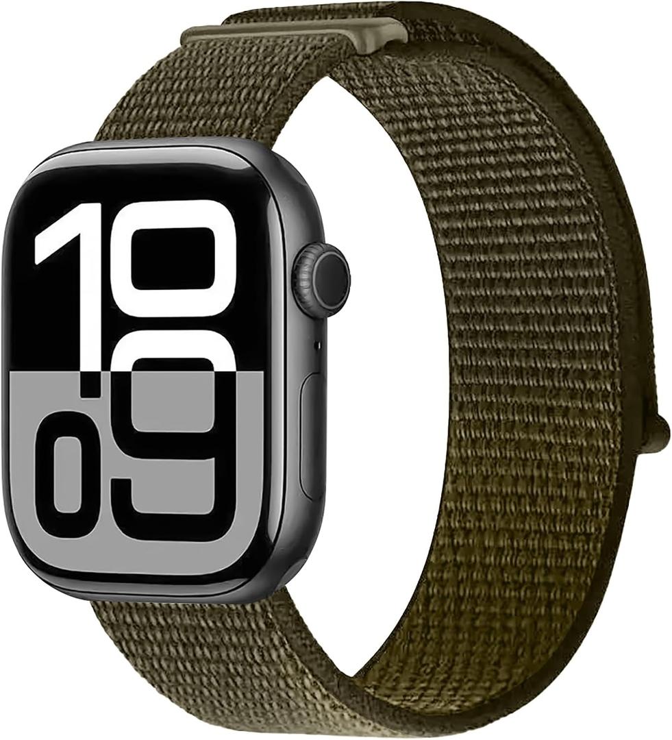 4 x Nylon Sport Loop Band Compatible with Apple Watch Band 38mm 40mm 41mm 42mm 44mm 45mm 46mm 49mm Women Men,Soft Breathable Replacement Strap for iWatch Series 11 10 9 8 7 6 SE 5 4 3 2 1 Ultra