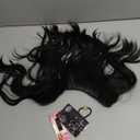 Medium Length 12" Wavy U-Shape Part Half Wig One Piece Clip in Hair Extension Black