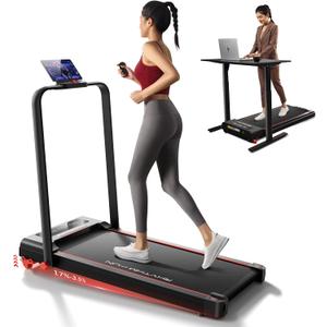 RHYTHM FUN 13% Incline Walking Pad Treadmill with Handles, 6.2MPH, Foldable | 3.9" Folded Height Space-saving, Easy Setup, 8.5"Side Handle

Bar, 0.6-6.2 mph, APP, Quiet, For Home Office Use