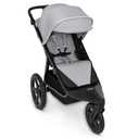 Delta Children - Jeep PowerGlyde Pro Jogging Stroller - 1-Step Back Brake & Hand Deceleration Disc Brakes for Speed Control - 1 Hand Fold, Soft Gray