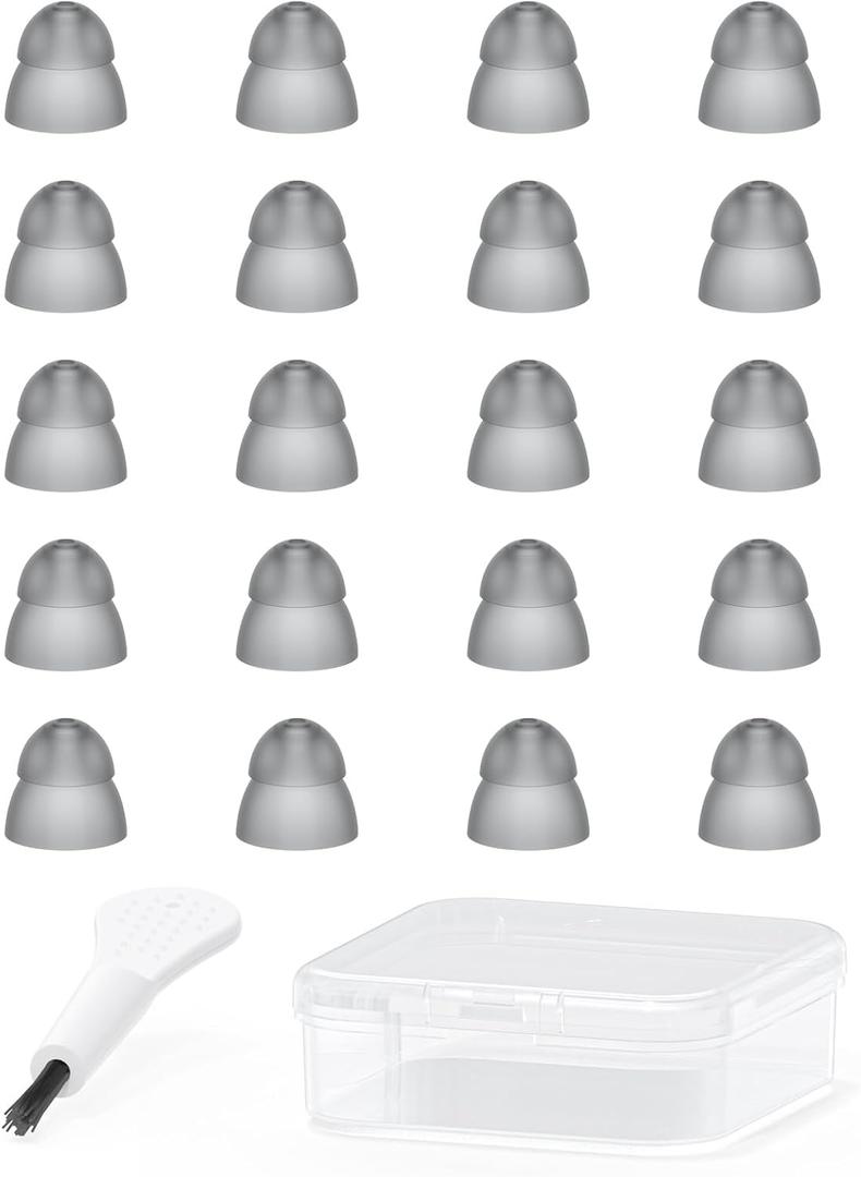 Hearing Aid Domes - Double Layer Closed Type Power Dome for Resound SureFit RIC and Open Fit BTE Hearing Amplifier Ear Tips Accessories with Carry Case (Small 20pcs Pack)