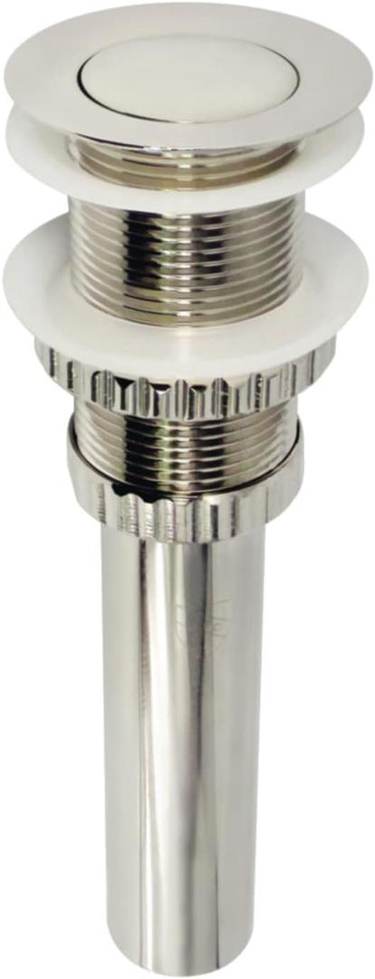Kingston Brass EV8416 Coronet Push Pop-Up Bathroom Sink Drain Without Overflow, Polished Nickel 8.44 x 2.44 x 2.44
