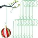 LEIFIDE 30 Pcs 9.5'' Large Christmas Ornament Hanger Hooks Outdoor Metal Wire Christmas Tree Hooks S Shaped Hangers for Tree Hanging Decoration Balls Party Supplies(Green)