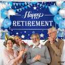 KatchOn Happy Retirement Banner Blue - Extra Large, 72x44 Inch | Blue Retirement Party Decorations