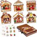 48 Sets Christmas Photo Cards with Envelopes Stickers Christmas Cards with 4 x 6 Photo Insert Picture Frame Holders for Xmas Holiday Greeting Supplies (Gingerbread House, White)