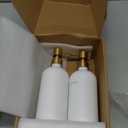 Prus Waso Gold Soap Dispenser Set, Glass Soap Dispenser with Stainless Steel Pump, Perfect for Modern Kitchen Counter Decor. (Gold)