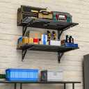 Ultrawall Heavy Duty Garage Wall Shelves, 2 x 4 ft Wall Mounted Storage Shelves, Holds Up to 800Lbs, 2Pack, Black, 48in