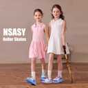 Nsasy Girls Boys Roller Shoes with LED Light Up Wheels Sneakers Kids Roller Skates Shoes for Kids for Children (Pink)