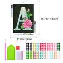 YOYA Diamond Painting Kits for Adults, 5D Diamond Painting Letters, DIY Full Drill Flowers Letters Diamond Art, Gem Painting Kit for Home Wall Decor 12 x 16 Inch (T)