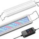 HITOP 24-30in Plant Growth Aquarium LED Light with Timer, Full Spectrum Auto 24/7 Lighting Cycle& 10-Level Brightness Adjustment, Fish Tank Light with Extendable Brackets