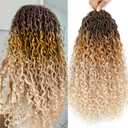 Col Bling Goddess Locs Crochet Hair for Black Women 18 Inch, 8 Packs Faux Locs Crochet Hair, Boho Style Locs, River Locs Hair with Curly Ends (18Inch, 4/27/613#, 8Packs)