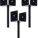 Concrete Fence Post Base 4x4 inches 3 Pack, Fence Post Anchor Holder Pergola Brackets