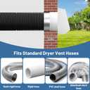 6 Inch Dryer Vent Cover Outside, Galvanized Steel Exterior Hooded Wall Vent Cover with Removable Screen & Cushioned Backdraft Flap, Exhaust Vent for House Through-Wall Dryer Vent Kit (White - 6 Inch)
