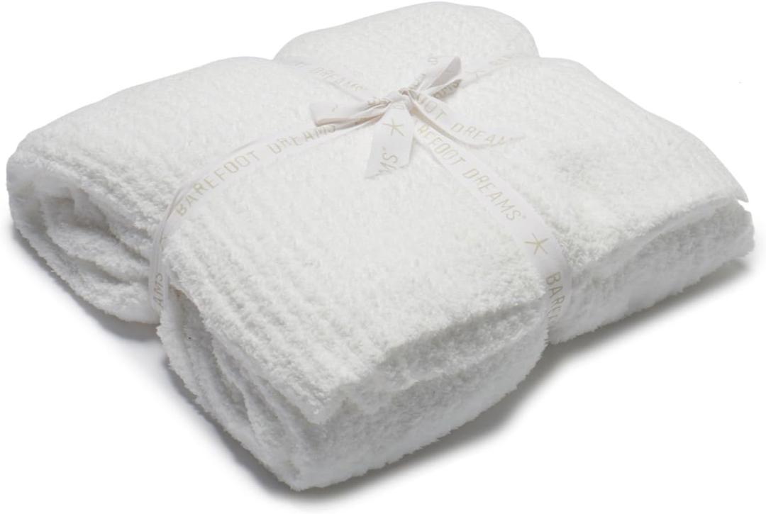 Barefoot Dreams CozyChic Ribbed Bed Blanket Full/Queen White