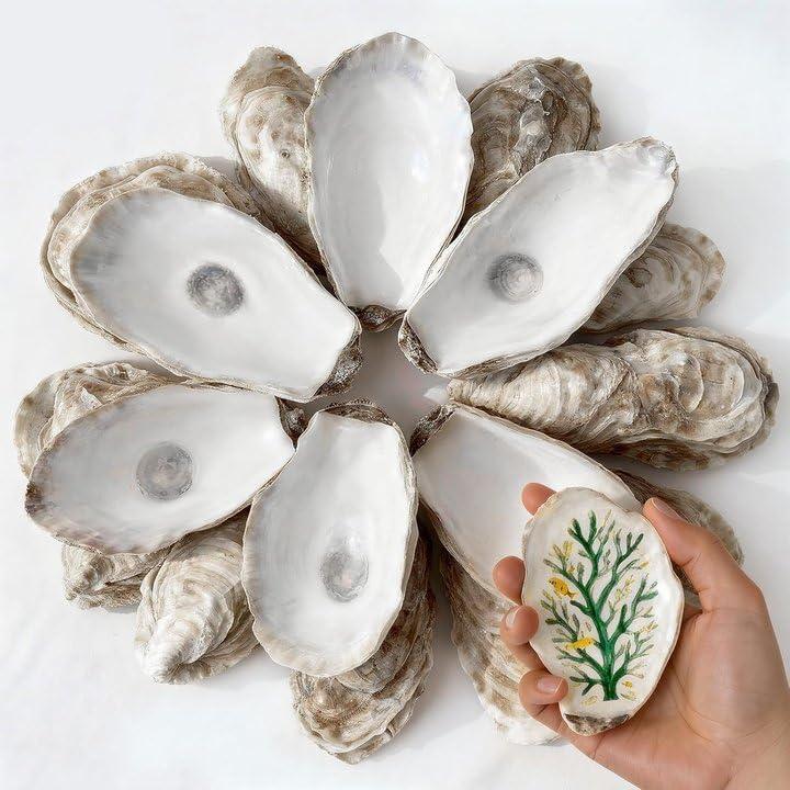 30Pcs 4"-6" Oyster Shells for Crafts Natural Large Oyster Shells for DIY Crafting Christmas Ornaments Decoupage Beach Decor Arts and Crafts Bulk Clam Shells Sea Shells for Chicken