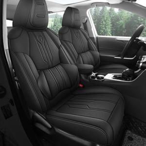 AOOG RAV4 Seat Covers Custom Fit for Toyota RAV4 2013-2018 XLE/SE/Limited/Platinum/Adventure,Luxury Faux-Leather SUV Seat Cover(Full Set,Black)
