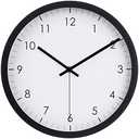 Amazon Basics Classic 12", Easy to Read, Silent Non Ticking, Battery Operated, Round Wall Clock, Black
