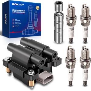 KAX Ignition Coil & 4Pcs Iridium Spark Plugs w/Magnetic Socket for Subaru Forester 2009-2010 2.5L, Impreza 2011 2.5L Replace#UF625 7090