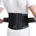 TYNOR Back Brace for Lower Back Pain - Back Support Belt for Women & Men - Breathable Design With Lumbar Support Pad - Lumbo Sacral Belt for Lower Back Pain - Black, Large, 1 Unit