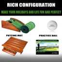 GimYaa Golf Putting mat Green Indoor and Outdoor with Auto Ball Return,Game Practice Golf Gifts for Home, Office, Backyard Indoor Golf and Outdoor Use, Crystal Velvet Mat (Brown)