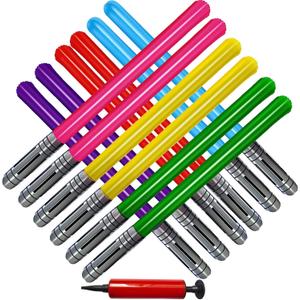 Smilixin 13 Pieces Inflatable Light Saber Sword Toys, Inflatable Lightsaber Swords for Star Wars Themed Party, Inflatable Sword Toys Party Bags Stocking Stuffers for Cosplay Party Favors,6 Colors