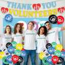 Tudomro 63 Pcs Volunteer Appreciation Party Decorations, Thank You Volunteers Banners Balloons Set, Happy National Volunteer Month Backdrop, Balloons Holiday Festival Celebrating Party Decor Supplies