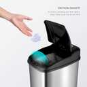 NINESTARS DZT-50-6 The Original Automatic Motion Sensor Trash Can, 13.2 Gal. / 50 L., Stainless Steel