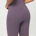 ODODOS Women's Crossover Yoga Shorts with Back Pocket, 8" Buttery Soft V High Waist Lounge Biker Shorts, Ash Violet, (Purple, XS)
