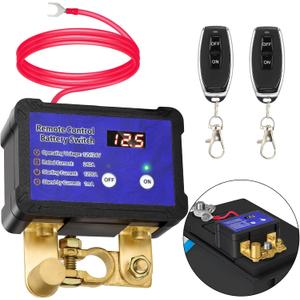 Kill Switch with Voltage Display Remote Battery Disconnect Switch 12V/24V 240A Automatic Power Cut Off Control Switch Smart Car Kill Switch Anti Theft for Auto GM Car Truck Boat RV