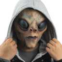 CreepyParty Alien Mask ET Dress Up Latex Full Head Scary Horror Mask Extraterrestrial Fancy Dress for Halloween Carnival Costume Party