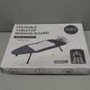 ZOES HOMEWARE Metal Mesh Panel Tabletop Ironing Board | Foldable Iron Board | Heavy Duty Small Iron Board with Heat Resistant Cover and 100% Cotton 8mm Thicken Pad | 31.5"x11.8"x6.2" (Black/Grey)