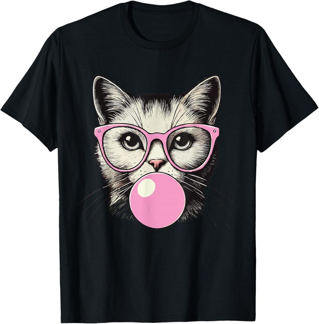 Cute Cat Shirt for Women Funny Cat Lovers T-Shirt, M