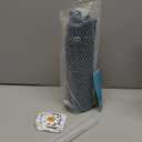 [2-IN-1 LID] Insulated Water Bottle with Silicone Boot (36hrs Cold/18hrs Hot) - DIY Stickers, Leakproof, BPA Free, 24 oz (Cyan)