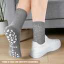 3 Pairs Cute Pilates Grip Socks for Women Bling Glitter Rhinestone Crew Non Slip Grip Socks for Yoga, Barre,Barefoot (A01-1 3 Pairs Gray(round Rhinestones))