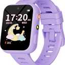 BIGGERFIVE Smart Watch for Kids with Dual Cameras, 30 Puzzle Games, Video & Music Player, Audiobooks, Flashlight, Pedometer, Calculator, Educational Toys Birthday Gifts for Girls Ages 4-10 Lilac