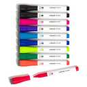 U Brands Fine Tip Dry Erase Markers with Eraser, Low Odor Whiteboard Markers Fine Tip, Assorted Bright Colors, Set of 10 2Pack