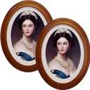 2 Pack Oval Picture Frame 5x7 Brown Oval Photo Frames 5 by 7 Wall Picture Frame for Home Decor, Photo Gallery