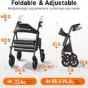 R4 Walkers for Seniors with Seat,Foldable Rollator Walker with Brakes,4 Wheeler for Adults,Support 330lbs,Walker Wheelchair Combo with 8" Anti-Slip Wheels,Upright Walker with Storage Bag