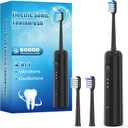 2 x 2025 New Sonic Electric Toothbrush for Adults - Vibration 60,000 VPM & 73 Oscillation Rechargeable Electric Toothbrush, 50+ Days Battery Life, 3 Modes, 2-Minute Timer, 3 Brush Heads, Black