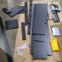 VEVOR 60" TV Stand with Mount for up to 75 in TVs, Entertainment Center with Power Outlet & LED Lights, Height Adjustable TV Console with Mount with 3 Tiers Storage Cabinets for Bedroom, Living Room (Black)