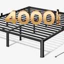 PRAISUN 4000LBS King Bed Frame with Charging Station, 14 inch Bedframe