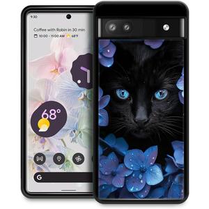 CARLOCA Google Pixel 7a Case, Black Mumbai Clivia Cat, Hard Acrylic Shockproof Anti-Scratch Phone Case
