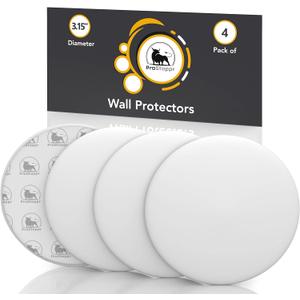Door Stoppers - Large 3.15" (4 PCS) - Door Stoppers for Wall with Strong Back Adhesive - Quiet and Shock Absorbent Silicone Wall Protectors from Door Knobs - Protects Every Surface - White