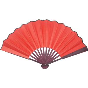 TRENDBOX 10.4" Chinese Traditional Nylon-Cloth Handheld Folding Fan，Handheld Fan for Art Drawing, Cooling, Photo Props, Dance & Decoration, Classic Brown Frame Unisex Gift- Red, Pack of 7