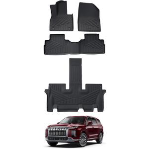 Floor Mat Cargo Liner Compatible with 2020-2025 Hyundai Palisade TPE All-Weather Front-Row, Middle-Row & Rear-Row Floor Liner for Palisade Accessories(for 20-25palisade)