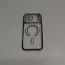 Changjia Magnetic Clear Glitter Case for iPhone 17 Pro Max,[Compatible with MagSafe] Cute Bling Sparkly Diamond Rhinestone with Camera Protector TPU Bumper Women Girls Case for iPhone 17 Pro Max,Black