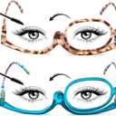 JO 2 Packs Makeup Reading glasses Magnifying Readers for Women with Spring Hinge One Eye Cosmetic Readers Rotating Lens