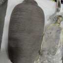 USumkky 24.5" Handcrafted Ceramic Table Lamp with 5FT Cord, Single Farmhouse Vintage Rustic Bedside Lighting for Living Room Bedroom Entryway Linen Shade Nightstand End Table Decor (Bulb Not Included), Purple-grey